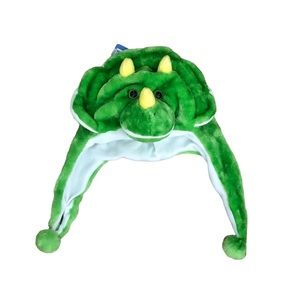 Green Triceratops Plush Hat